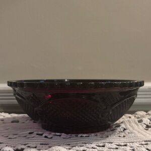 Vintage Avon 1876 Cape Cod 9 inch Ruby Red Serving Bowl for Valentine's Day!♥️